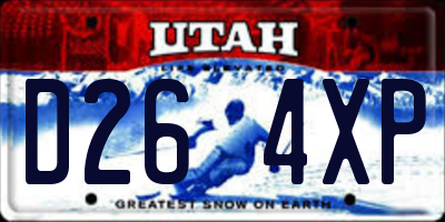 UT license plate D264XP