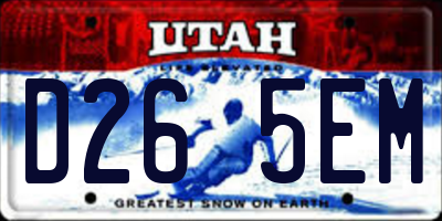 UT license plate D265EM