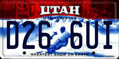 UT license plate D266UI