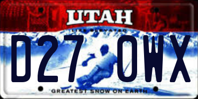 UT license plate D270WX