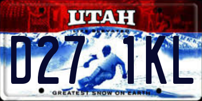 UT license plate D271KL