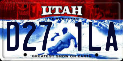 UT license plate D271LA