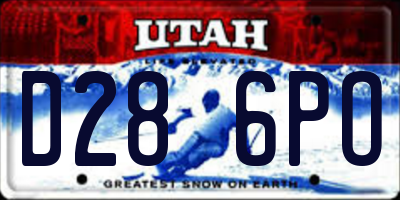 UT license plate D286PO