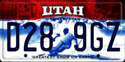UT license plate D289GZ