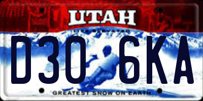 UT license plate D306KA