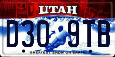 UT license plate D309TB