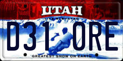 UT license plate D310RE