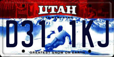 UT license plate D311KJ