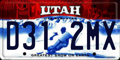 UT license plate D312MX