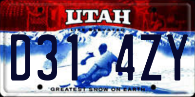 UT license plate D314ZY