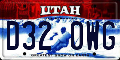 UT license plate D320WG