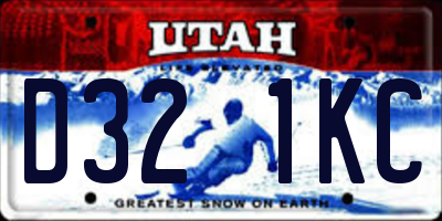 UT license plate D321KC
