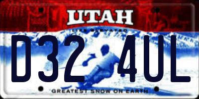 UT license plate D324UL