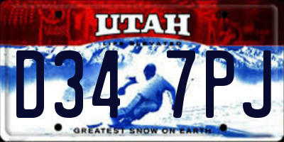 UT license plate D347PJ