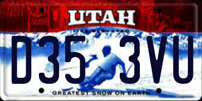 UT license plate D353VU