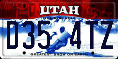 UT license plate D354TZ