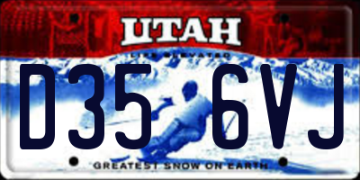 UT license plate D356VJ