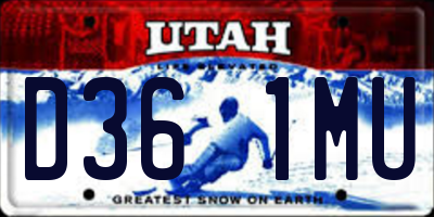 UT license plate D361MU