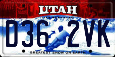 UT license plate D362VK
