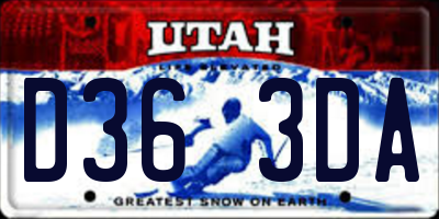 UT license plate D363DA