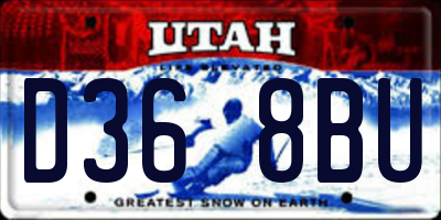 UT license plate D368BU