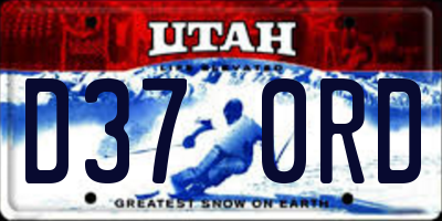 UT license plate D370RD