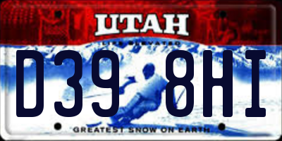 UT license plate D398HI