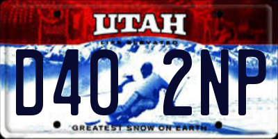 UT license plate D402NP