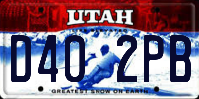 UT license plate D402PB