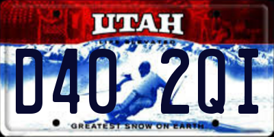 UT license plate D402QI