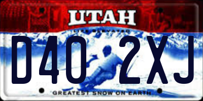 UT license plate D402XJ