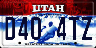 UT license plate D404TZ