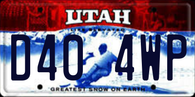 UT license plate D404WP