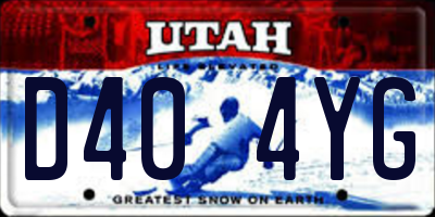 UT license plate D404YG