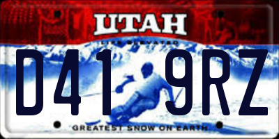 UT license plate D419RZ