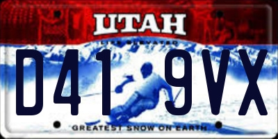 UT license plate D419VX