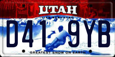UT license plate D419YB