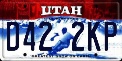 UT license plate D422KP