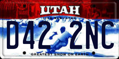UT license plate D422NC