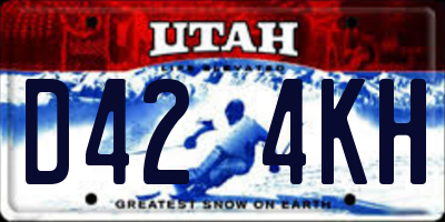 UT license plate D424KH