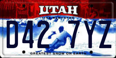 UT license plate D427YZ