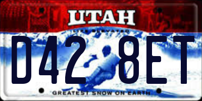 UT license plate D428ET