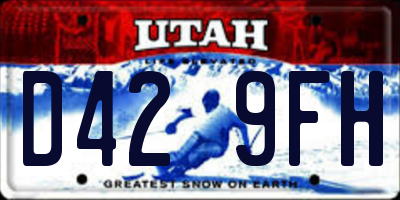 UT license plate D429FH
