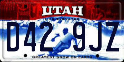UT license plate D429JZ