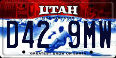 UT license plate D429MW