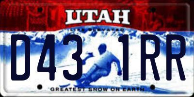 UT license plate D431RR