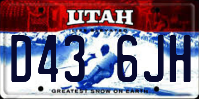 UT license plate D436JH