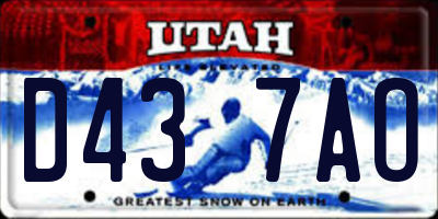 UT license plate D437AO