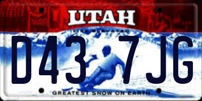 UT license plate D437JG