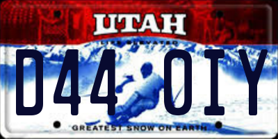 UT license plate D440IY